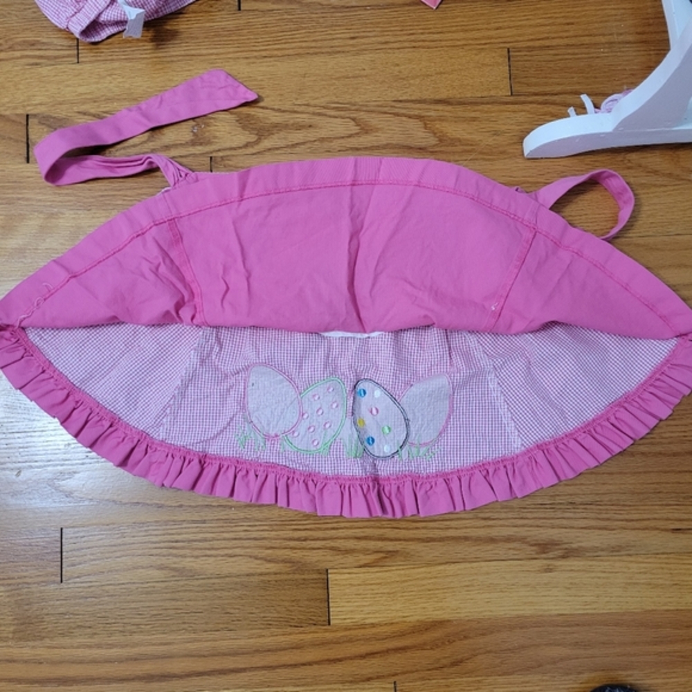 Toddler Girl Easter Outfit 24 M Pink Gingham Easter Eggs Pants Swing Top Ruffles - Picture 6 of 8